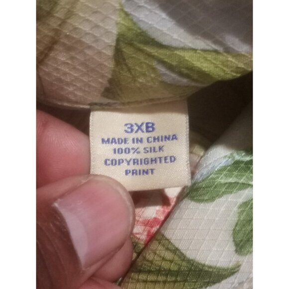 Tommy Bahama Silk Shirt Men's 3XB Big Blue Green Floral SS Beach Relax Button Up - Picture 11 of 13